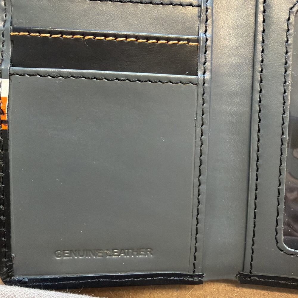 Harley Davidson Trifold Wallet Black Gray Orange MWMO16 RFID - Picture 7 of 10
